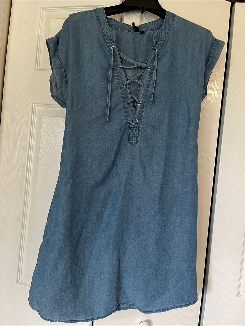 Denim Lace-Up Dress